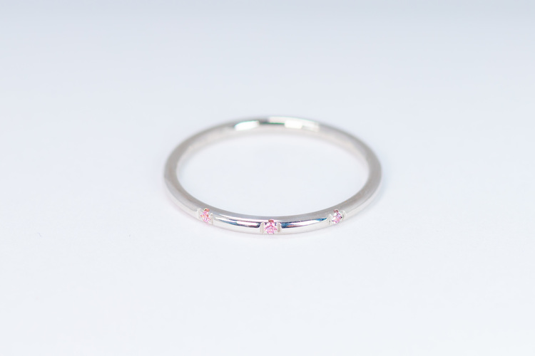 Signe ring silver - rosa safir