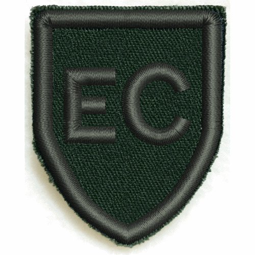 Gruppmärke sköld EC, tygmärke med kardborre (980180), leverans normalt inom 48 timmar