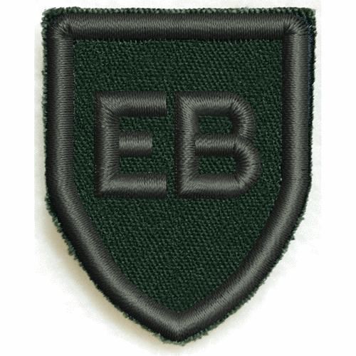 Gruppmärke sköld EB, tygmärke med kardborre (980179), leverans normalt inom 48 timmar