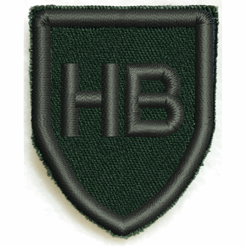 Gruppmärke sköld HB, tygmärke med kardborre (980188), leverans normalt inom 48 timmar