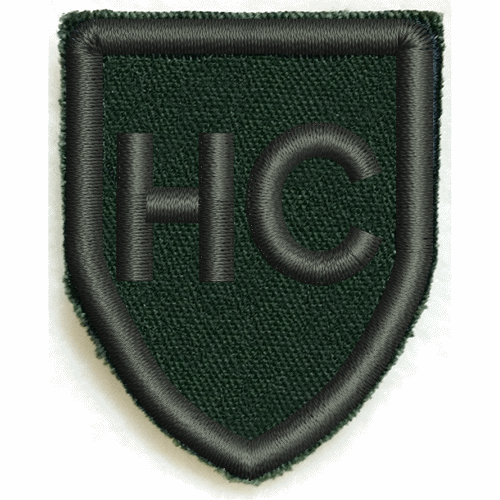 Gruppmärke sköld HC, tygmärke med kardborre (980189), leverans normalt inom 48 timmar