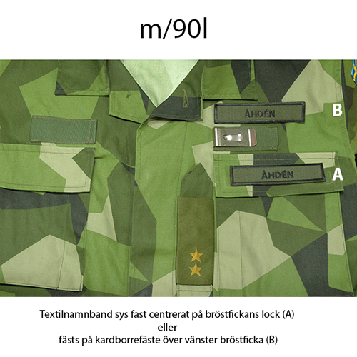 Militära namnband gröna med svart text, 5-pack, (980004) leverans normalt inom 48 timmar