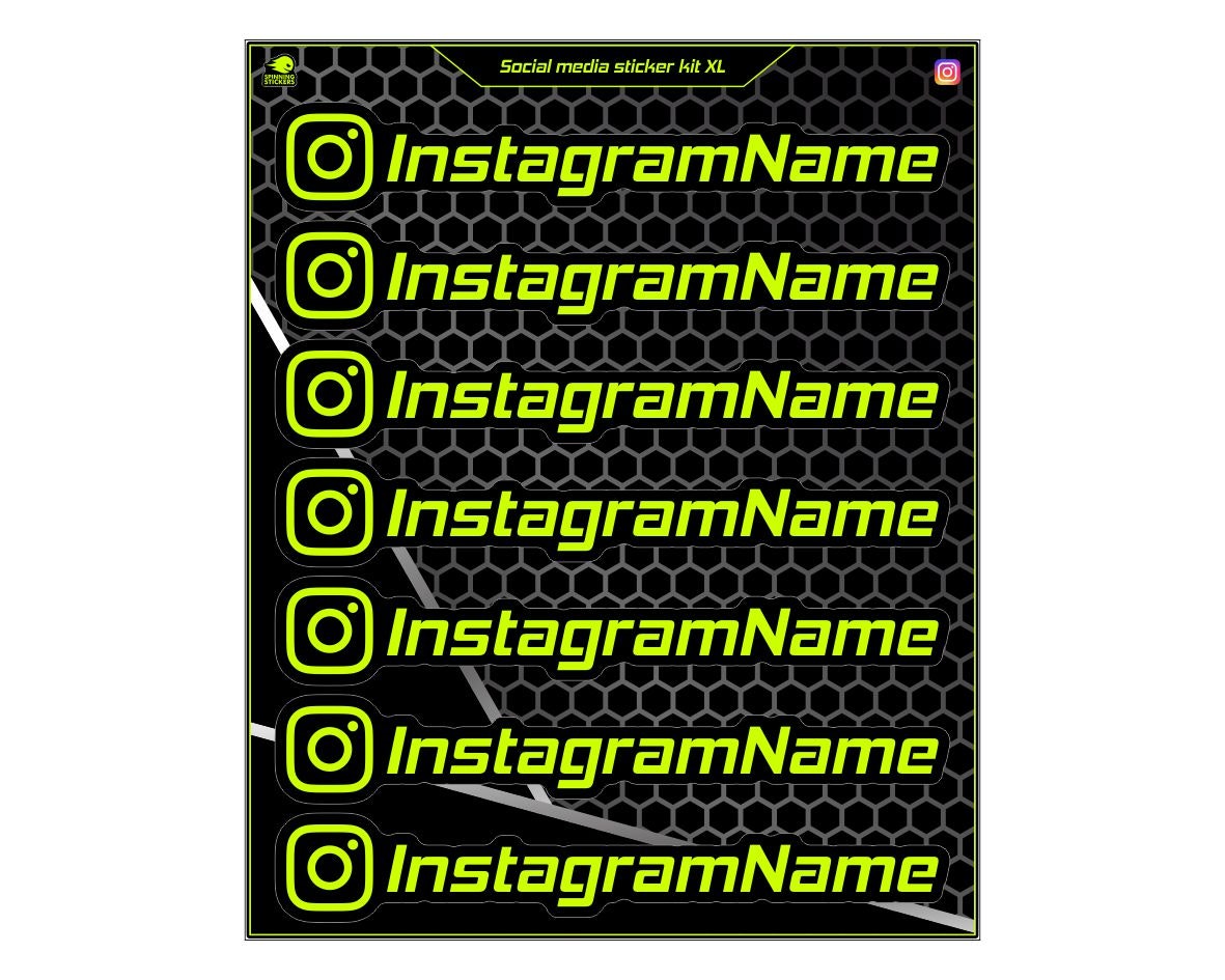 Instagram Social Media Dekalark - XL - "Stor Text"