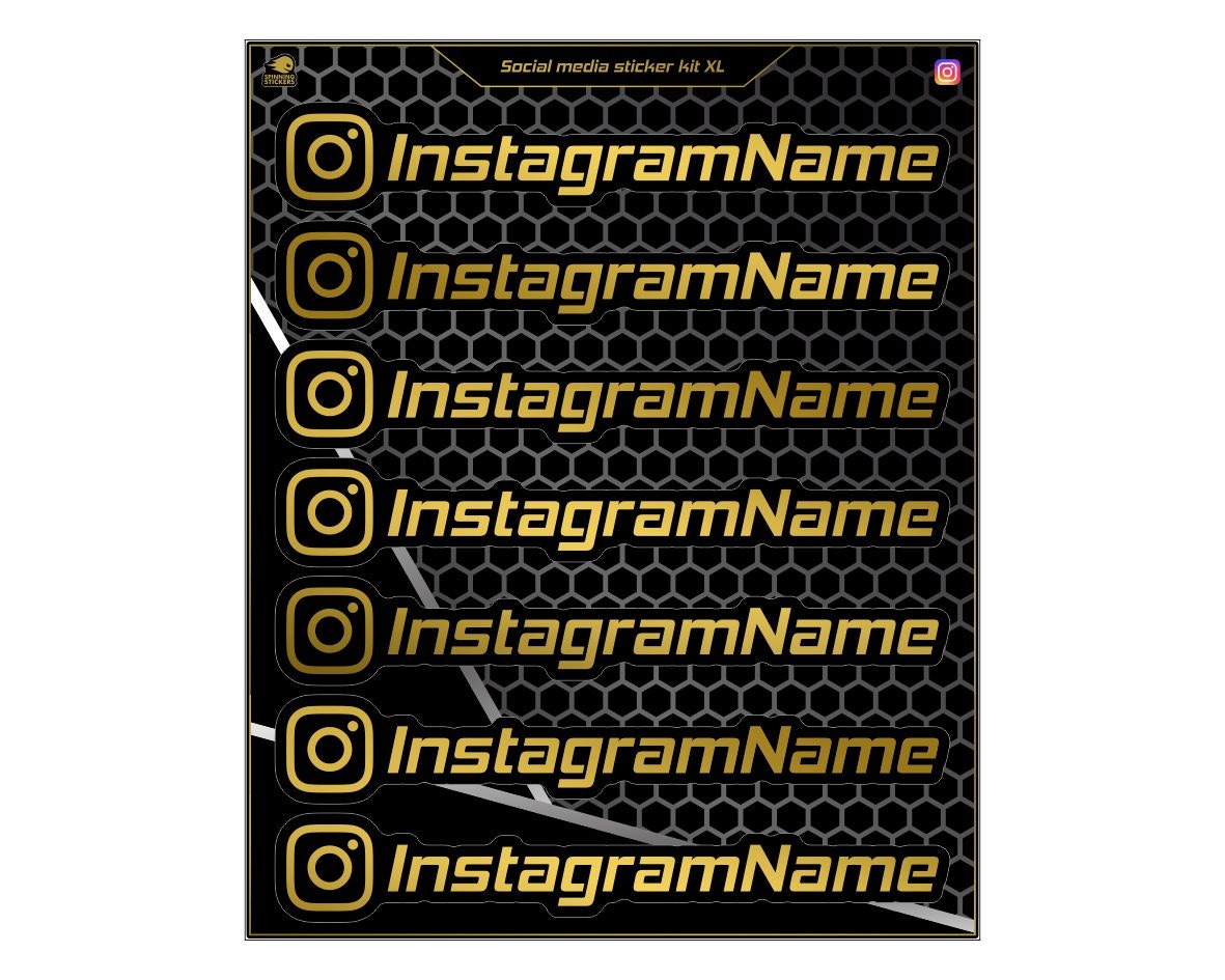 Instagram Social Media Sticker kit - XL - "Big text size"