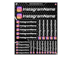 Instagram Social Media Sticker kit - XL - "Mixed text size"