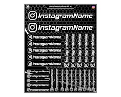 Instagram Social Media Dekalark - XL - "Blandad textstorlek"