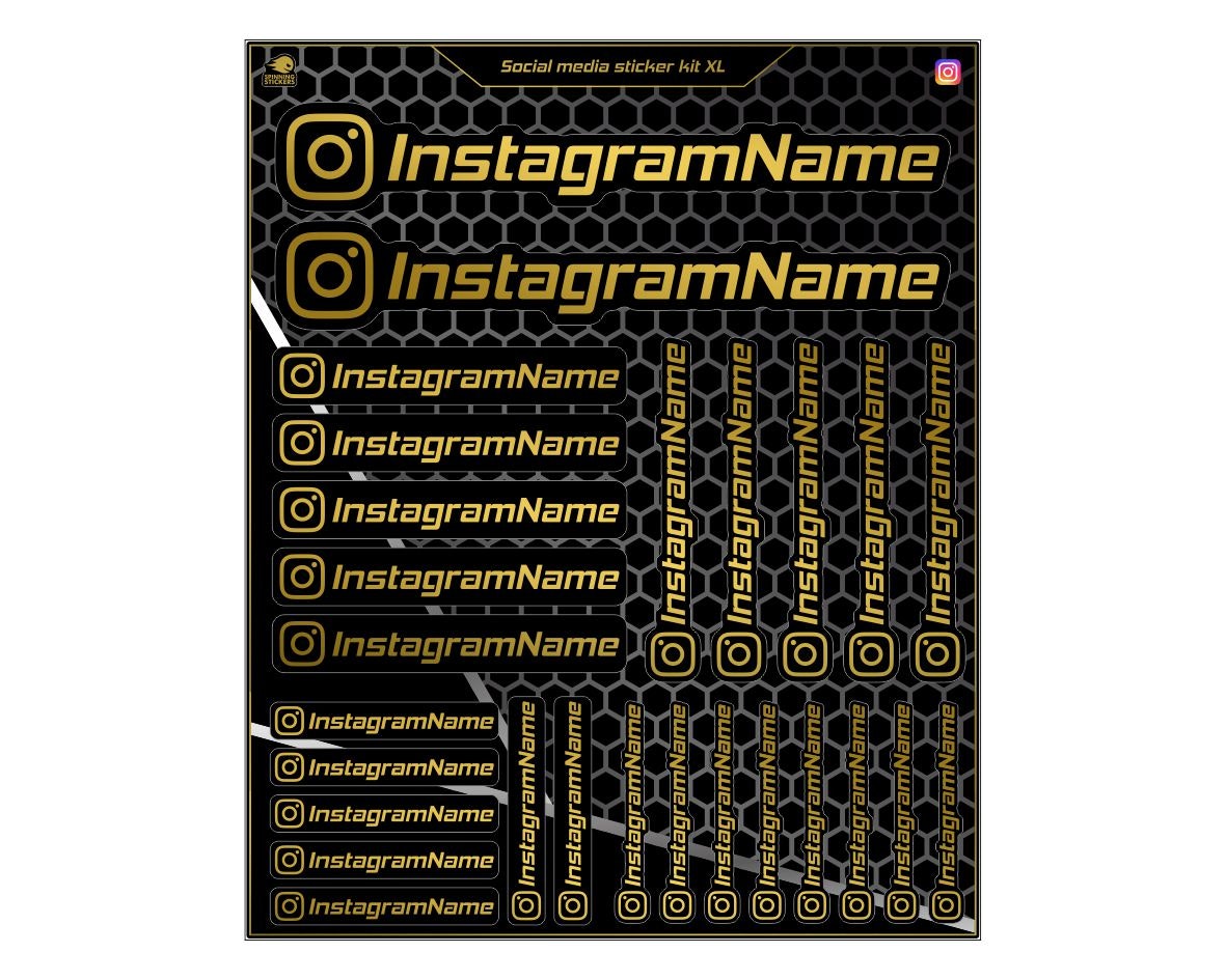 Instagram Social Media Sticker kit - XL - "Mixed text size"