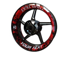 "Your Text" Wheel Stickers - "Biohazard"