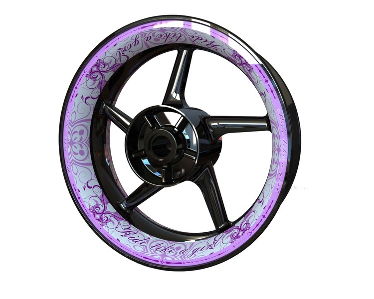 RIDE LIKE A GIRL Wheel Stickers - Premium Design