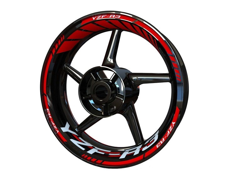 Yamaha YZF-R3 Wheel Stickers - "Classic" Standard Design