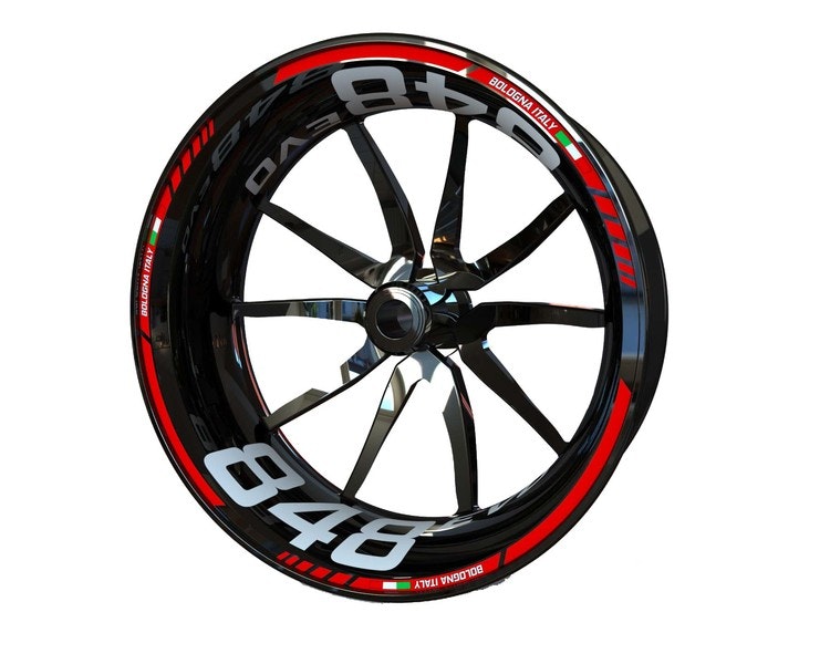 Ducati 848 Evo Wheel Stickers - "Classic" Standard Design