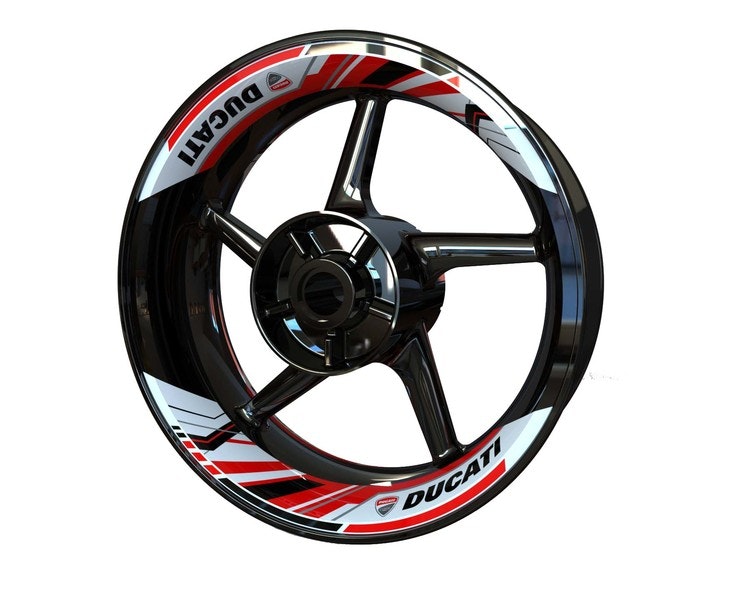 Ducati Velg Stickers kit - tweedelig ontwerp (dubbele achterbrug)