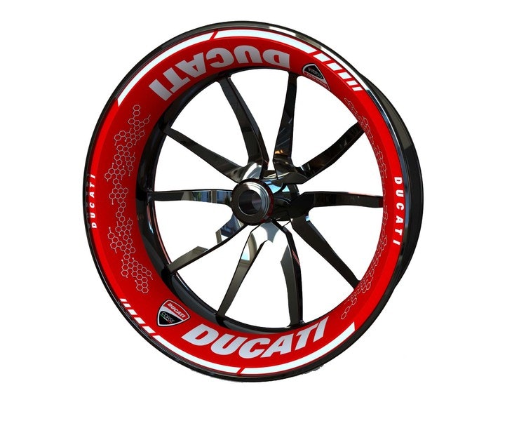 Kit Adhesivos Llantas Ducati - Diseño Premium (Basculante Simple)