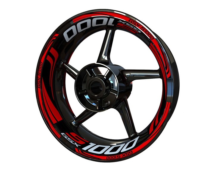 Adesivi Cerchi SUZUKI GSX S1000 Kit ruote modello Sport tricolore 