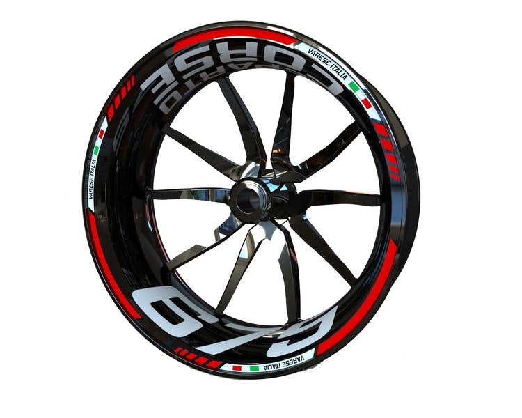 MV Agusta F3 675 en Brutale 675 Reparto Corse Velg Stickers - standaard ontwerp