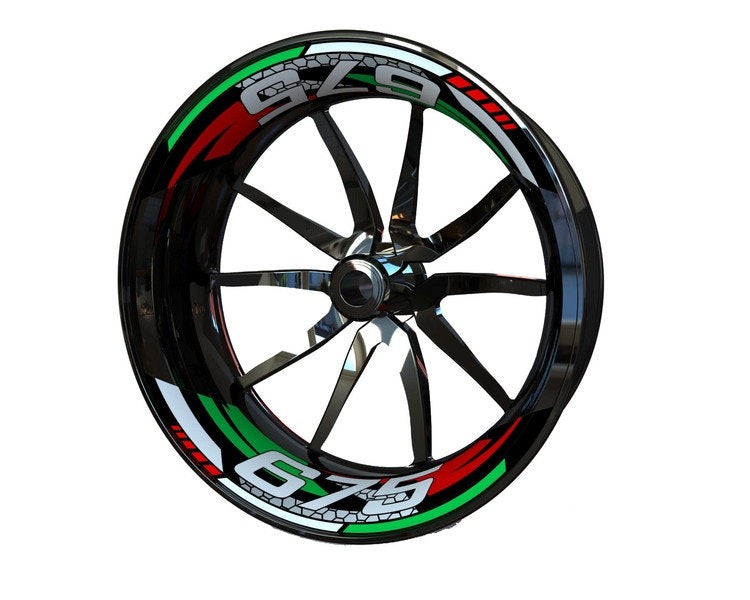 MV Agusta 675 Velg Stickers - tweedelig ontwerp