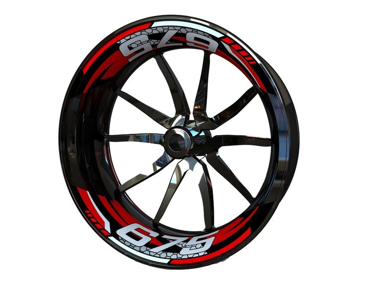 MV Agusta 675 Velg Stickers - tweedelig ontwerp