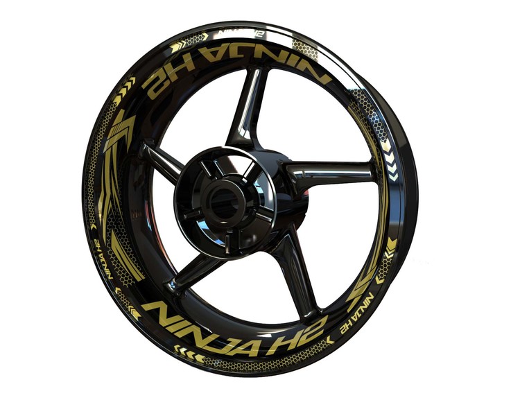 Kawasaki Ninja H2 Wheel Stickers - Plus Design