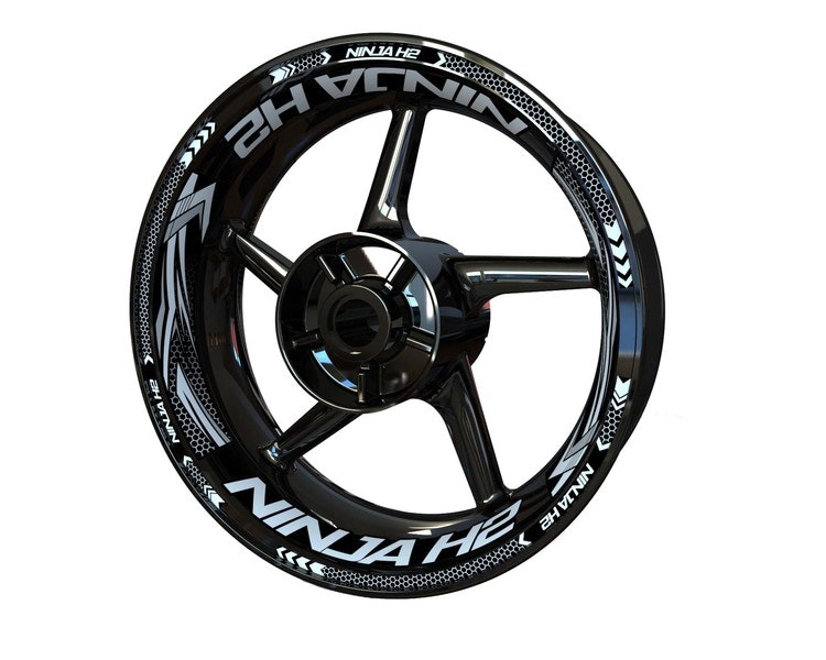 Wheel Stickers - Fits Ninja H2 - "Grid"