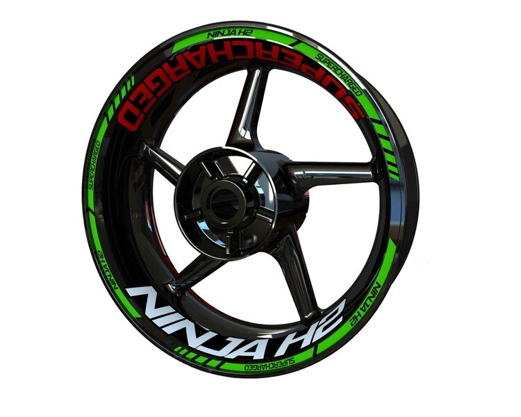 Ninja H2 Supercharged Velg Stickers - standaard ontwerp