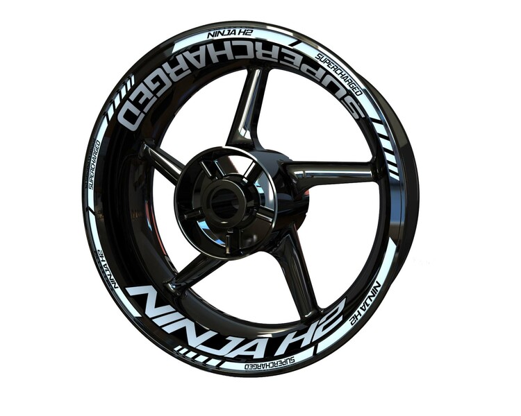 Kawasaki Ninja H2 Supercharged Wheel Stickers - "Classic" Standard Design