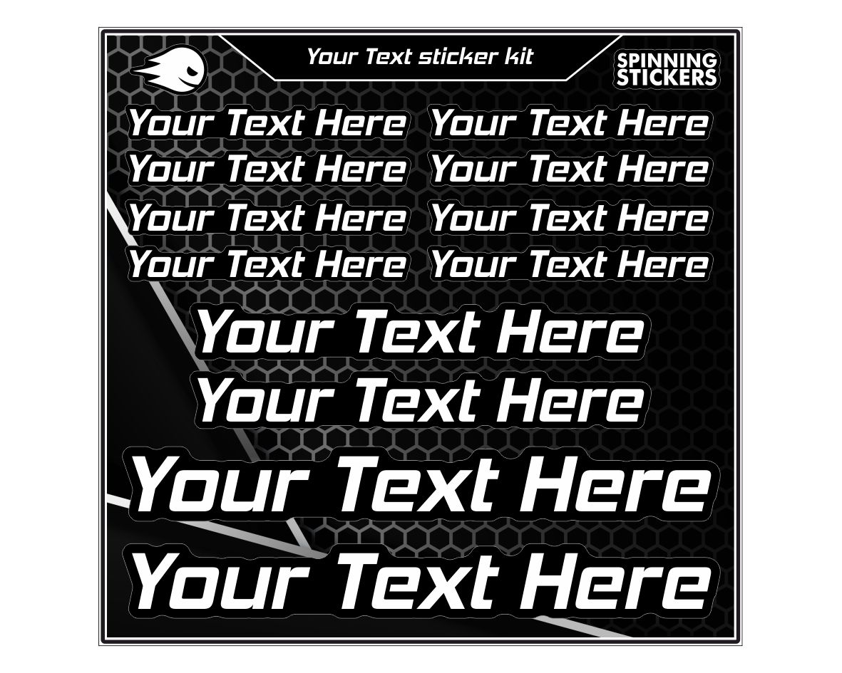 "Your Text" Sticker kit