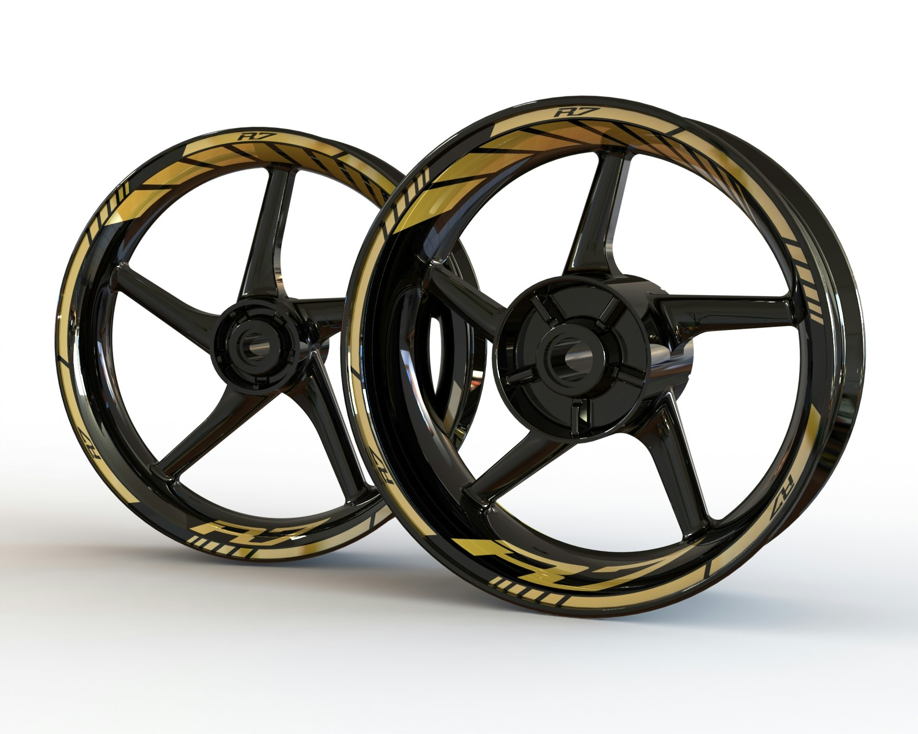 Yamaha R7 Velg Stickers - standaard ontwerp