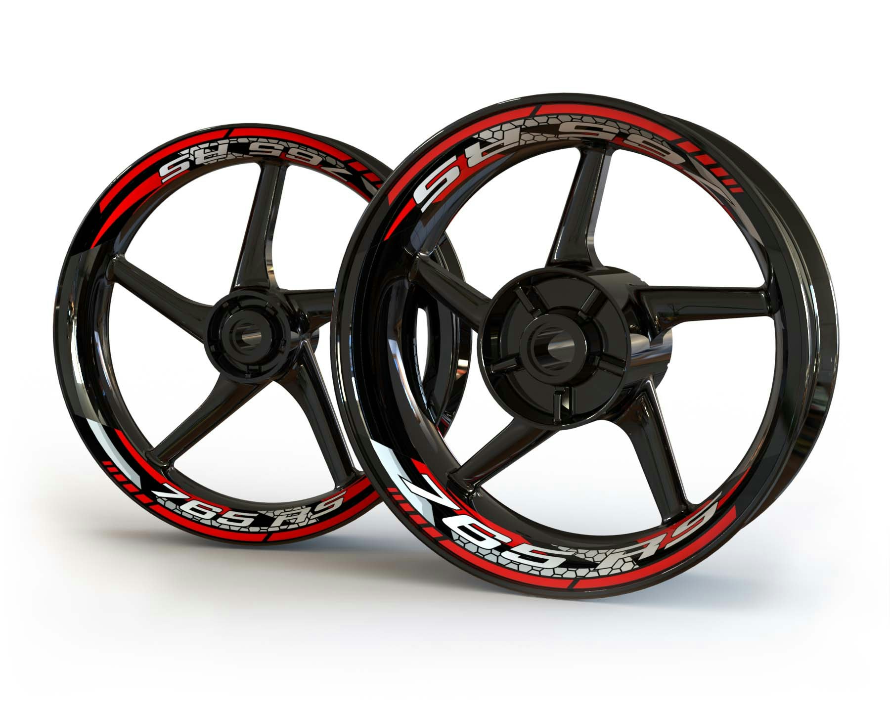 Adhesivos para ruedas Triumph Street Triple 765 RS - Diseño de dos piezas -  SpinningStickers | Las mejores pegatinas para llantas de moto
