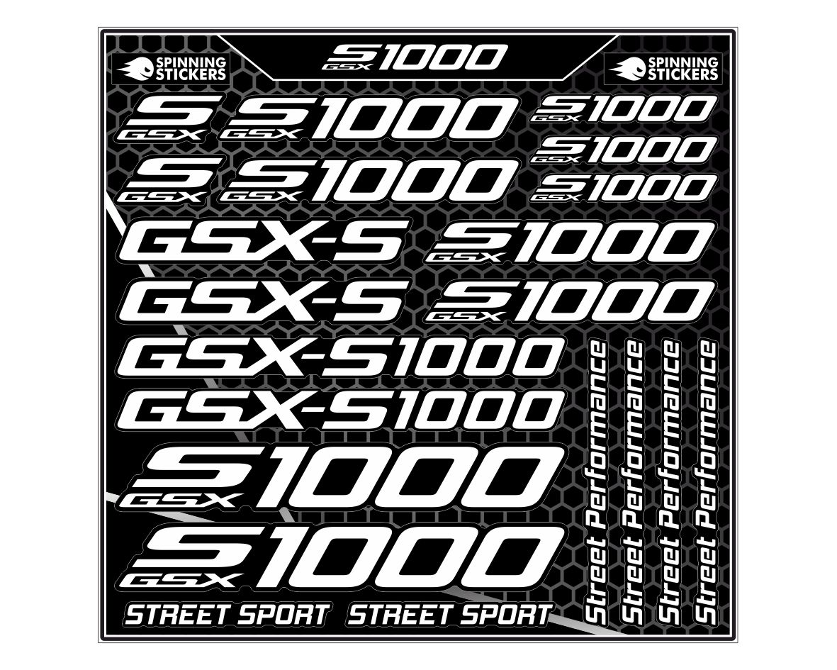Suzuki GSX-S1000 Motorrad Rad Aufkleber 12 Felgenaufkleber Set GSXS 1000 Gold