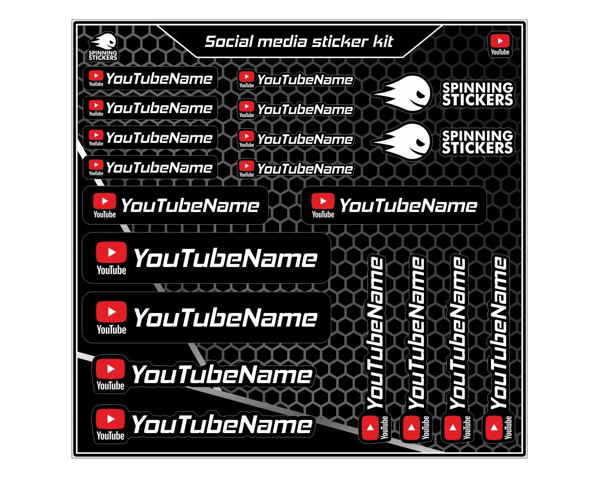 Kit d'autocollants pour réseaux sociaux YouTube