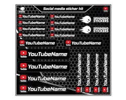 Kit de pegatinas de redes sociales de YouTube