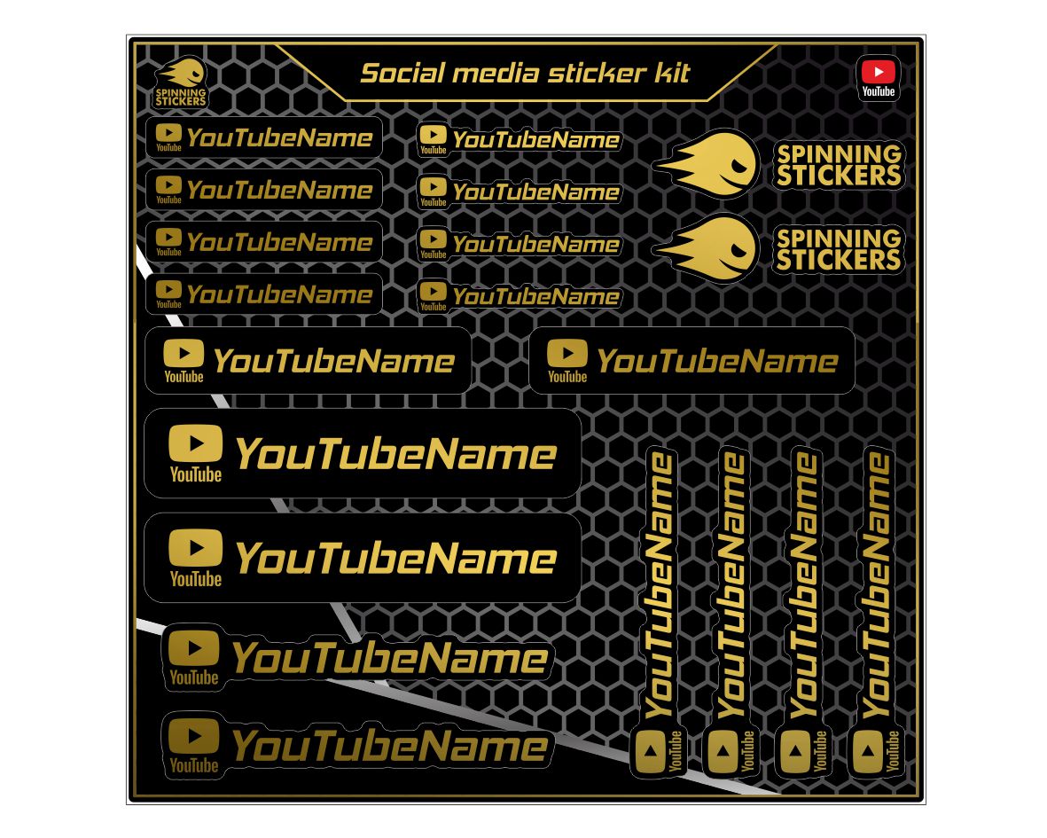YouTube Social Media Sticker kit