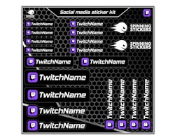 Kit de pegatinas de redes sociales de Twitch