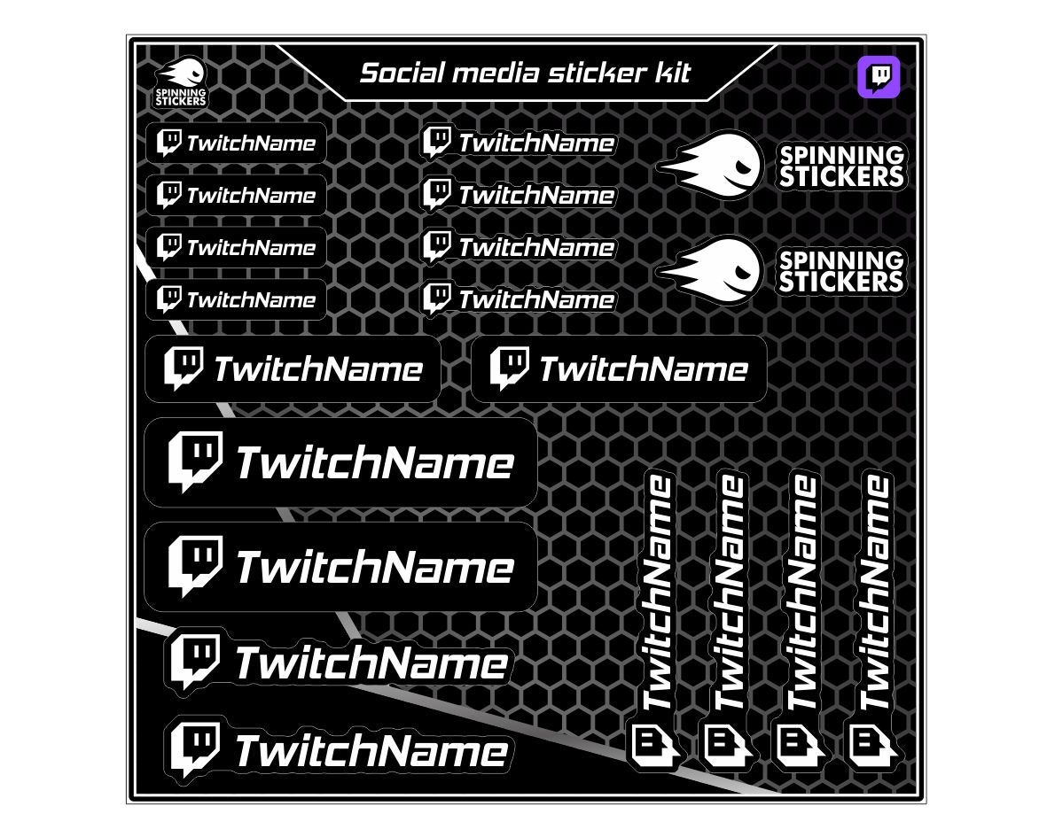 Kit di adesivi per social media di Twitch