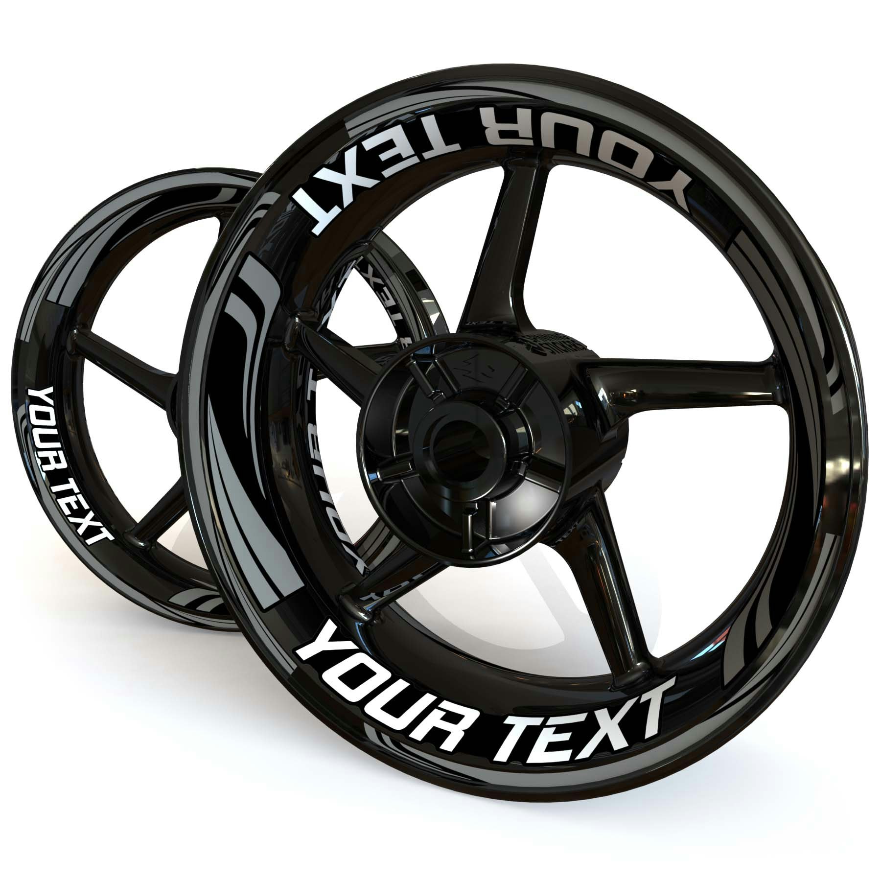 "Your Text" Wheel Stickers - "Wave"