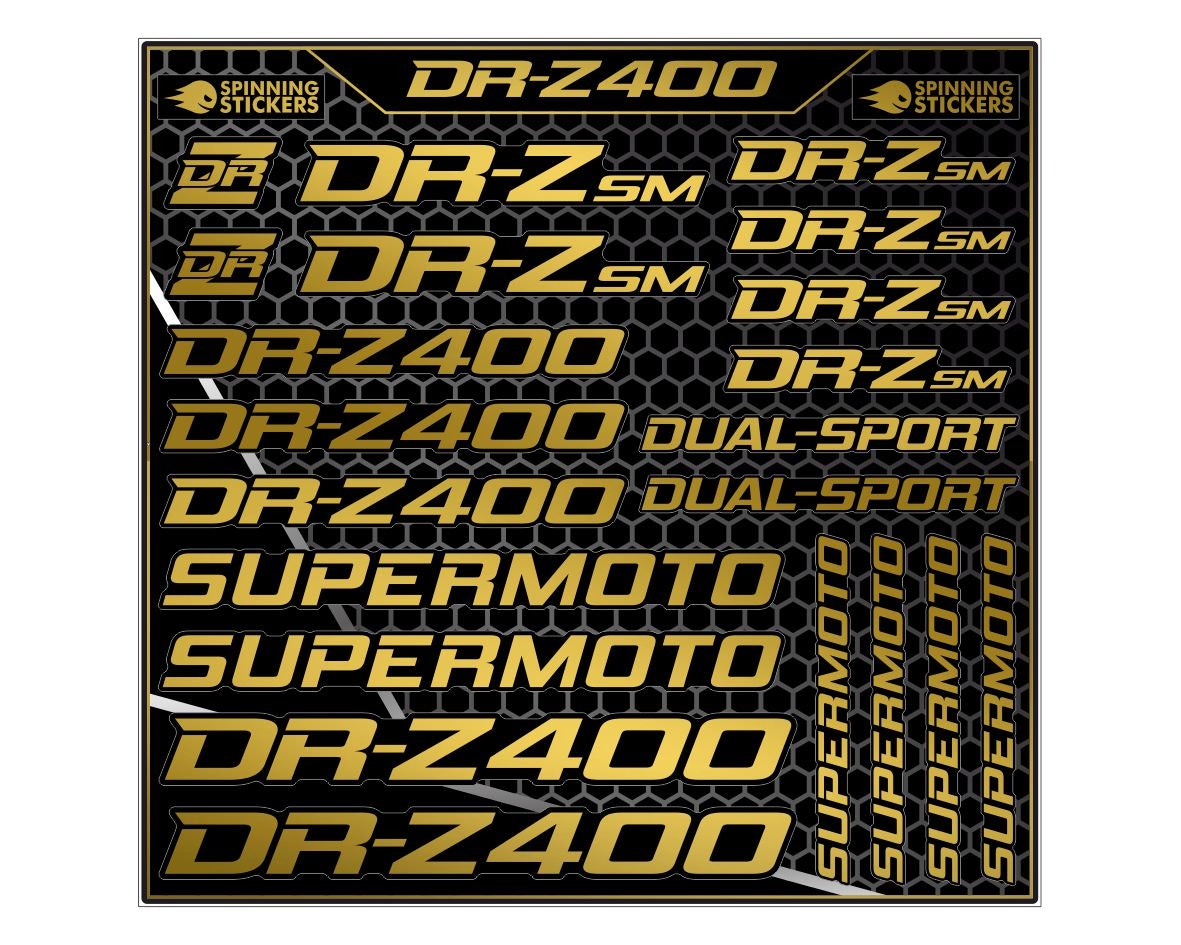 Kit autocollants Suzuki DRZ 400 - SpinningStickers | Autocollants de jante  de moto