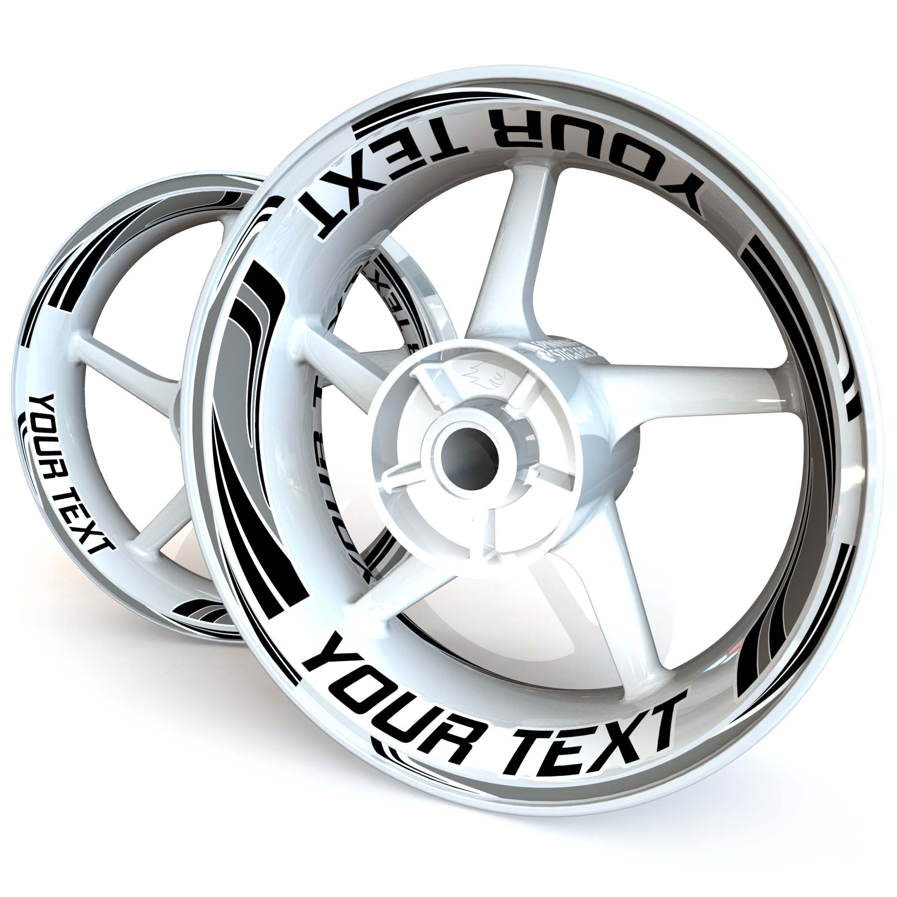 "Your Text" Wheel Stickers - Plus Design