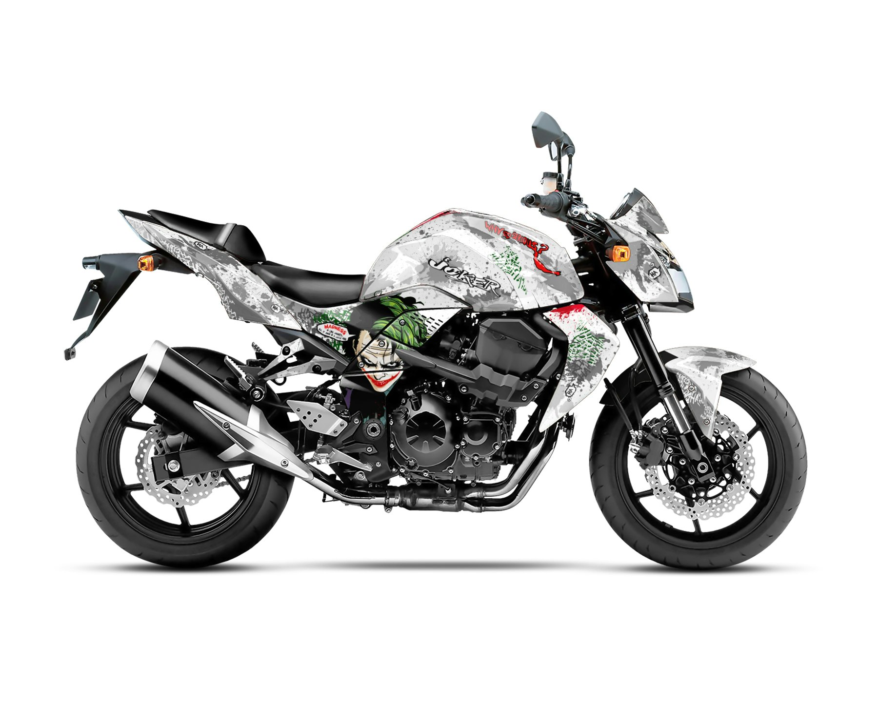 Kawasaki Z750 Graphics Kit - "Joker" 2007-2012 - SpinningStickers | The  Best Motorcycle Rim Stickers