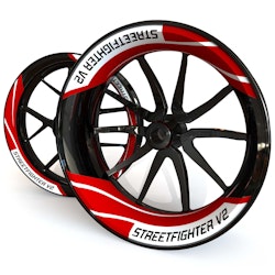 Ducati Streetfighter V2 Wheel Stickers kit - Two Piece Design