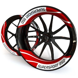 Ducati SuperSport 950 Velg stickers - tweedelig ontwerp