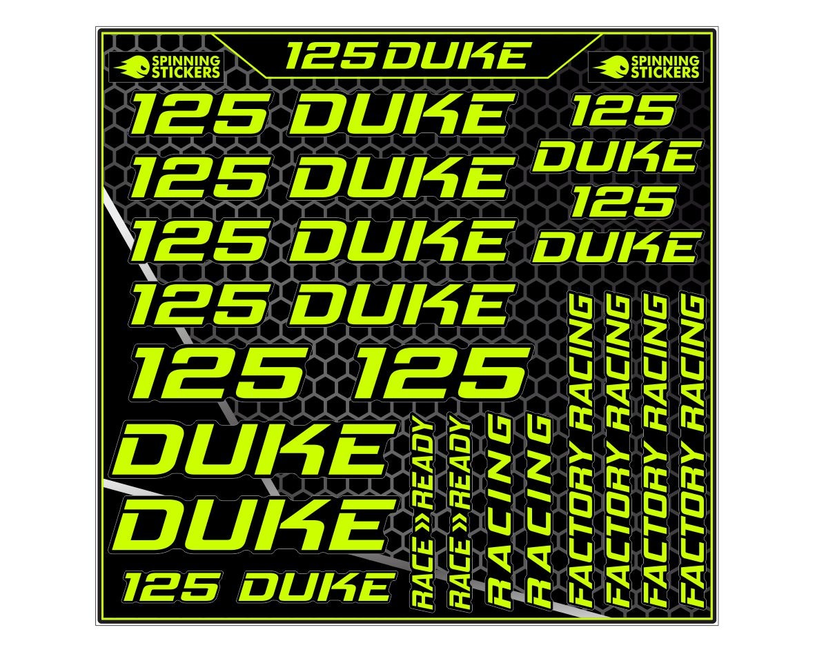 125 Duke sticker kit