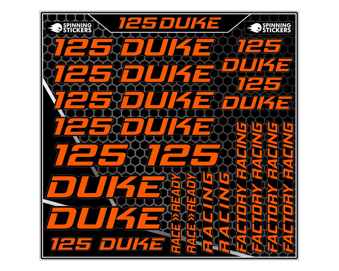 125 Duke sticker kit