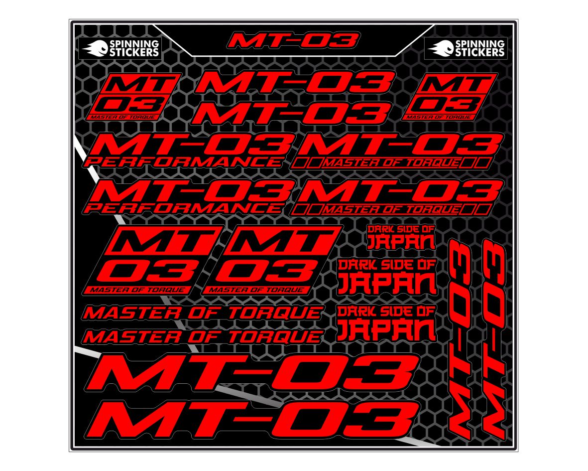 Yamaha MT 03 sticker kit