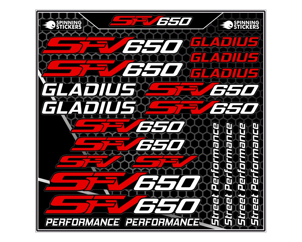 Suzuki SFV650 Gladius sticker kit