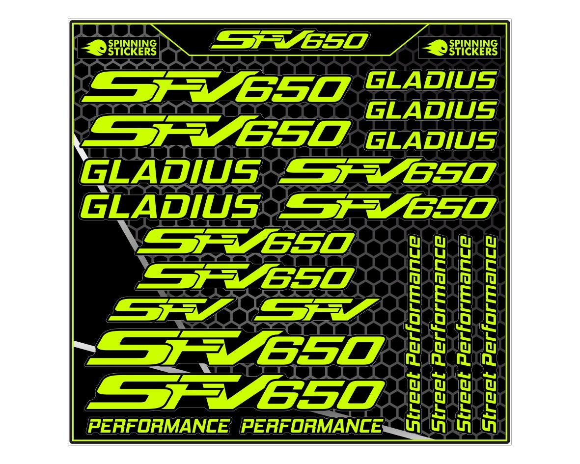 Suzuki SFV650 Gladius sticker kit