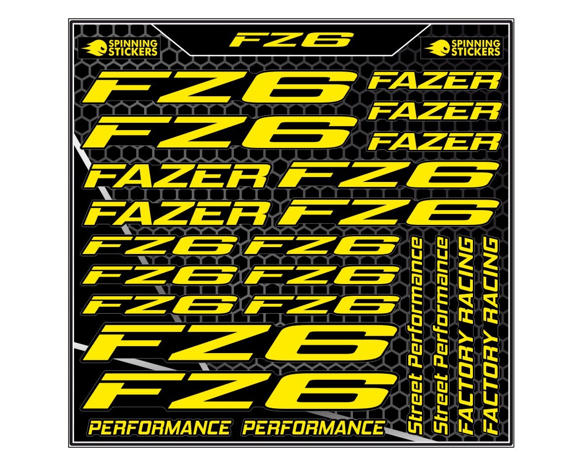 Yamaha Fazer 6 FZ6 Motorcycle Inner Rim Sticker Decal