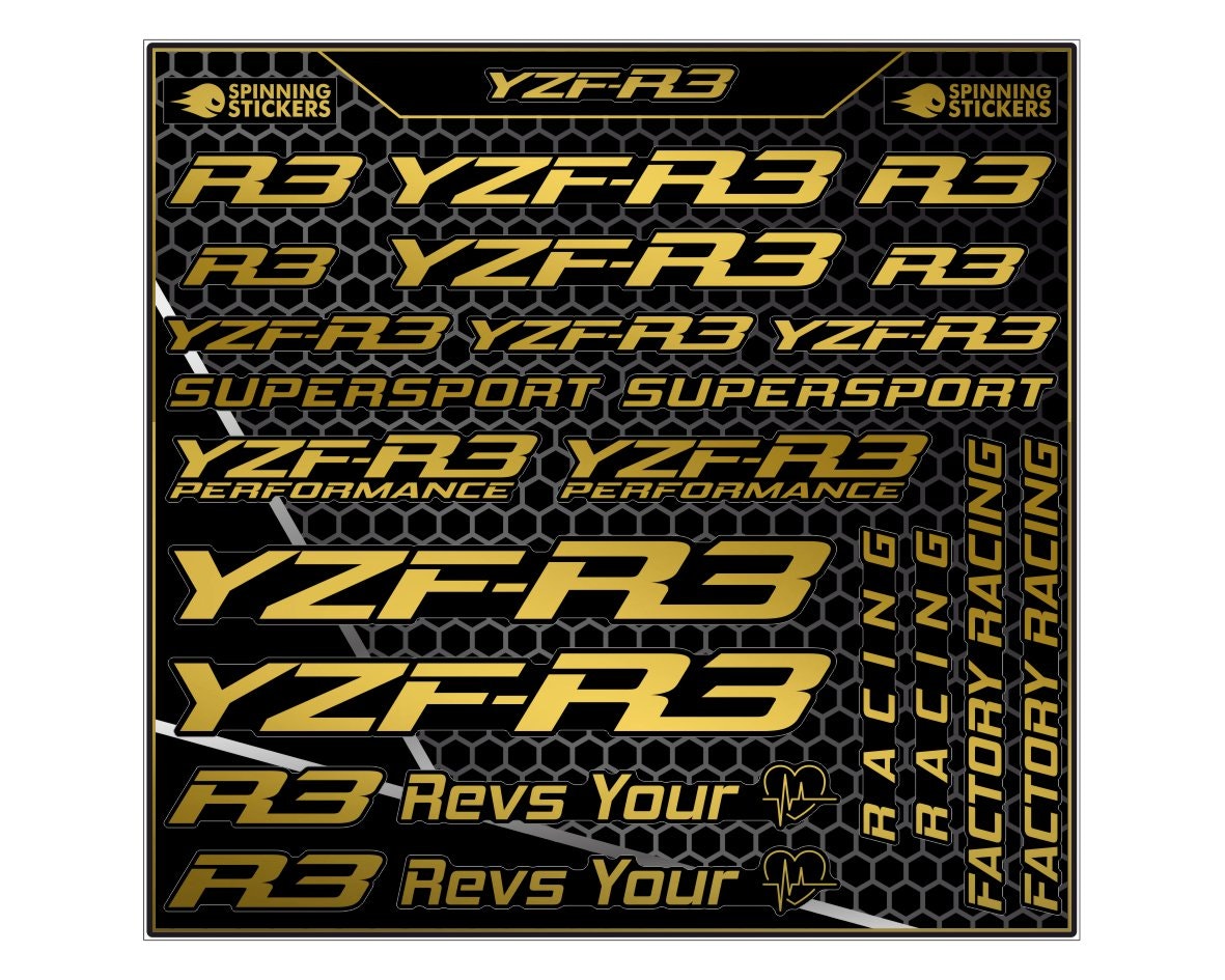 Yamaha YZF-R3 stickerset