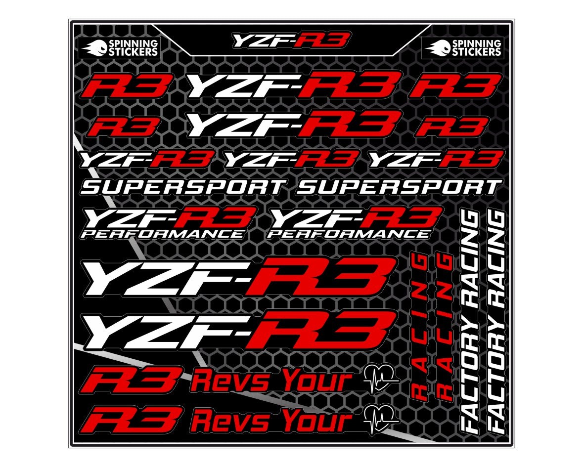 Yamaha YZF-R3 sticker kit