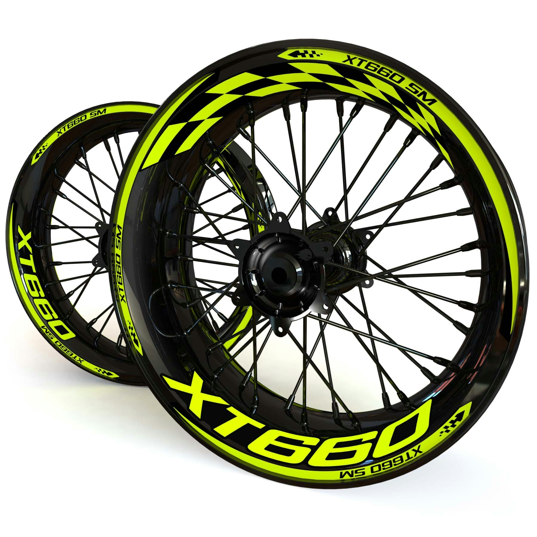 XT660 Wheel Stickers - "Checker"