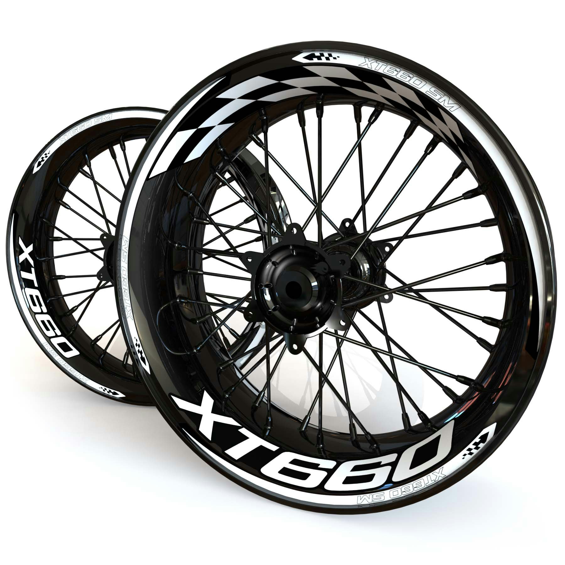 XT660 Wheel Stickers - "Checker"